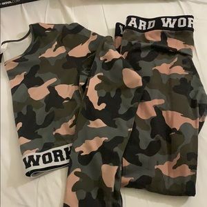Camo 2-Piece Legging and Crop Top Set